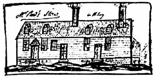 В письме Шарлотте Ф.В. Каржавин изобразил дом, в котором жил на острове Мартиника
